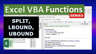 Excel VBA Functions SPLIT LBOUND UBOUND [upl. by Mathew]