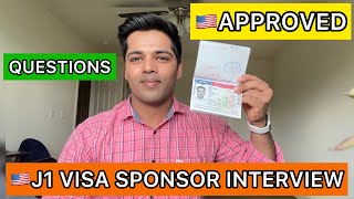 USA J1 VISA SPONSOR INTERVIEW  QUESTIONS [upl. by Anastase203]