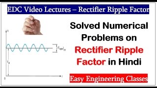 Solved Numerical Problems on Rectifier Ripple Factor in Hindi [upl. by Armington]