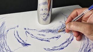 Amazing drawing without lifting the pen off the paper  Quick Sketch  Anamorphic Art [upl. by Ainatit]