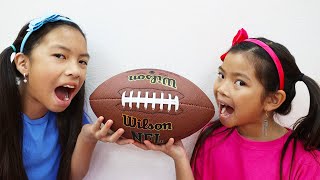 Emma and Wendy Pretend Play Real vs Fake Food Chocolate Challenge  Kids Toys Tools amp Football [upl. by Herrod300]