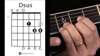 Dsus4 Chord How to Play Dsus on the Guitar [upl. by Ail]