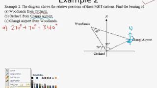 E Maths Chap 38  Further Trigonometry Bearings Example 2 [upl. by Etra]