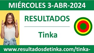 Resultado del sorteo Tinka del miercoles 3 de abril de 2024 [upl. by Lissy23]