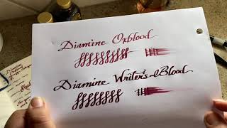 Diamine Oxblood Writer’s Blood amp PR Vampire’s Blood  My Bloody Valentine 💘 [upl. by Larena933]