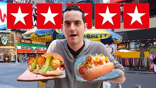 Eating At The BEST Reviewed HOT DOG Stands in New York City [upl. by Iew]