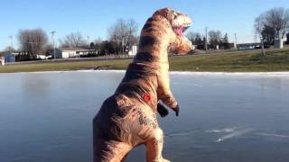 Viral Video UK Ice skating T Rex [upl. by Akenet]