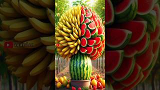 Easy and new method for planting and growing hybrid fruit trees that cross bananas with watermelons [upl. by Knick]