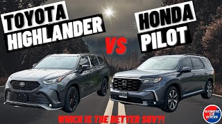 Comparison 2024 TOYOTA HIGHLANDER vs 2025 HONDA PILOT  Which One Is The Better SUV [upl. by Leihcim]