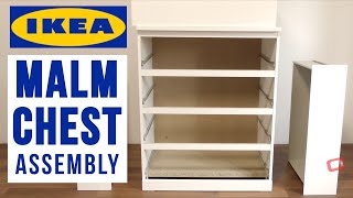 IKEA MALM 4 Chest of Drawers Assembly  IKEA Dressers and Storage Drawers [upl. by Sublett]