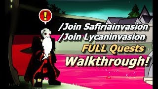 AQW Join Safiriainvasion And Join Lycaninvasion FULL Quests Walkthrough [upl. by Ael]