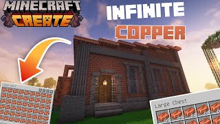 I built an INFINITE COPPER FARM in Minecraft CREATE MOD Steampunk minecraft [upl. by Hochman]