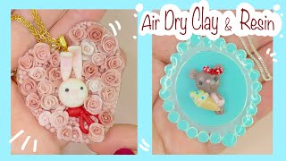 Air dry Clay Cold porcelain and Resin jewelry DIY [upl. by Davison]