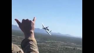 USAF  Two A10 Thunderbolt make a low pass [upl. by Enimzzaj]