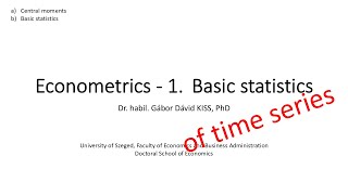 Introduction Econometrics  Time series [upl. by Neumeyer]