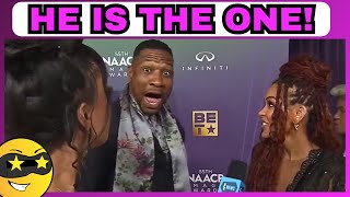 Meagan Good Says Shes In Love And Jonathan Majors Is The One [upl. by Dranyam15]