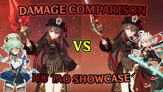 Hu Tao Showcase  Damage Comparison Kazuha VS Sucrose  Genshin Impact [upl. by Laehcor98]