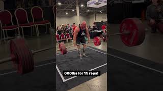 Who Deadlifts 600 for 15 strongman powerlifting nickbest [upl. by Vinn]