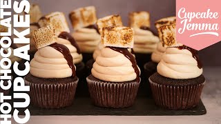 Hot Chocolate Cupcake Recipe with Toasted Marshmallows  Cupcake Jemma [upl. by Eeresed639]