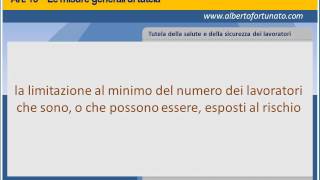 7 Sicurezza sul Lavoro  Le misure generali di tutela [upl. by Ellatsirhc]