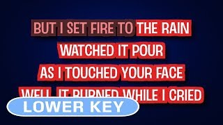 Adele  Set Fire To The Rain  Karaoke Lower Key [upl. by Gilman]