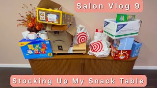 New Salon Vlog 9  Stocking Up My Snack Table [upl. by Valdemar]