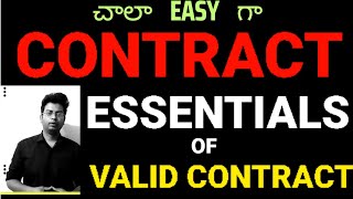 Contract Essentials of a valid contract Indian contract Act 1872contract in Telugub law in Telugu [upl. by Wendt632]