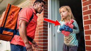 Little Girl Answers Door to Delivery Driver He Looks Inside the House and Calls 911… [upl. by Ahsiri828]