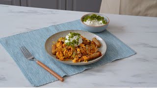 Der gesamte Herbst in einem Gericht Kürbisspätzle mit herzhaftem Schmorkohl und Bratwurst [upl. by Wallach292]