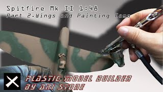 Revell Spitfire Mk II Part 2 Wing Assembly and Camouflage Painting [upl. by Shlomo613]