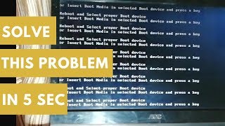 how to solve reboot and select proper boot device error in windows in hindi 2018 [upl. by Aikin]