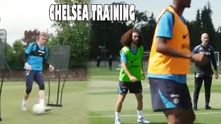 FULL CHELSEA TRAINING PALMER amp CUCURELLA BACK IN COBHAM TRAINING  CHELSEAFC [upl. by Issej]