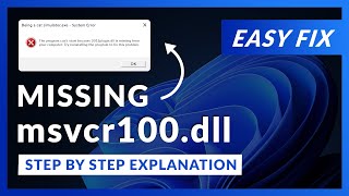 msvcr100dll Error Windows 11  2 Ways To FIX  2021 [upl. by Annaeel880]