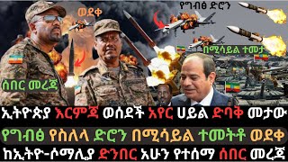 ኢትዮጵያ እርምጃ ጀመረች  የግብፅ የስለላ ድሮን በሚሳይል ወደመ  በሶማሊያ ድንበር ያልታሰበው ተፈፀመ  Ethio Media  Ethiopian News [upl. by Einahpit]