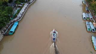 Sore kota Banjarmasin Borneo free drone footage [upl. by Rennug]