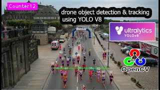 drone object detection and tracking yolov8  yolov8 object counting and tracking  counting people [upl. by Burchett]