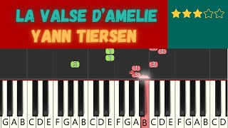 LA VALSE DAMELIE  Yann Tiersen  tutorial pianoforte con diteggiature [upl. by Dominic456]