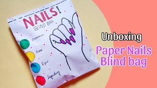 💓 Blind bag paper 💓Paper NailsHow to make a blind bagASMR opening blind bag [upl. by Reiter]