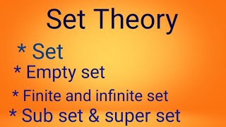 Set theory set empty set finite set infinite set sub set super set Singleton setBsc 1 year [upl. by Onitnas207]