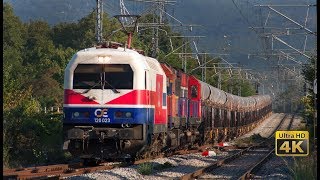 Fast Trains in Greece  160 kmh  Trains in tunnels  Freight trains  Train OSE Railways  4K [upl. by Enimzaj]