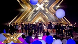 The Final 16 sing What A Feeling  The Final Results  The X Factor UK 2014 [upl. by Annavaig]