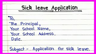 write sick leave application to the principalSick leave application to principalLeave application [upl. by Sethrida201]