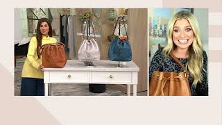 Dooney Bourke Florentine Leather Drawstring Bag on QVC [upl. by Voss]