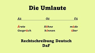 Rechtschreibung Deutsch die Umlaute كتابة وتحدث باللغة الألمانية [upl. by Colas]