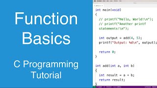 Function Basics  C Programming Tutorial [upl. by Reppep]