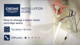 Change a GROHE basin mixer cartridge [upl. by Htrap]