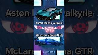 Aston Martin Valkyrie 💚 VS McLaren Senna GTR 💙 car automobile shorts vs [upl. by Dorcea]