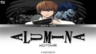 Death Note  Ending Full 1『Alumina』 by NIGHTMARE  Lyrics [upl. by Yenettirb]