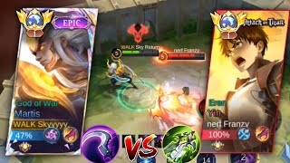 FINALLY GOD OF WAR MARTIS VS YIN EREN YEAGER ATTACK ON TITAN NEW SKIN🔥  Who Will Win  MLBB [upl. by Alekin]