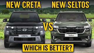 Creta facelift Vs Seltos facelift  Detailed Comparison  Hyundai Creta 2024 VS kia seltos 2024 [upl. by Demakis]